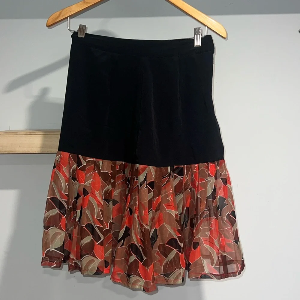 Black and‎ red floral sheer skirt